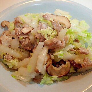 創味で　豚野菜炒め（生椎茸&白菜）